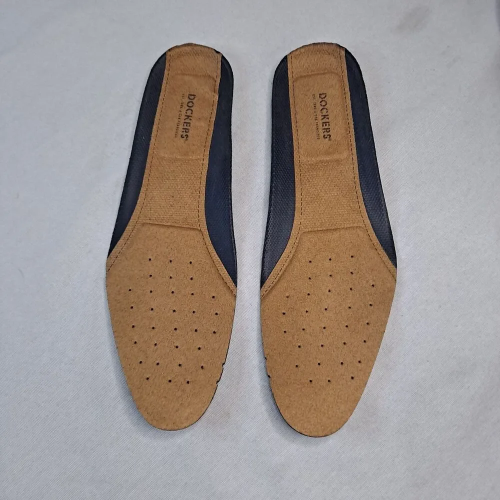 Dockers Greer Loafers Men’s Sz 10.5 Wide Black Faux Leather Comfort Dress Shoes